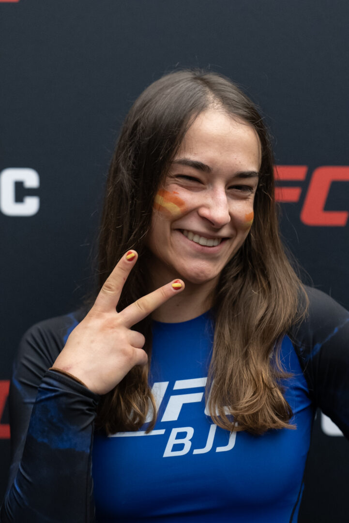 Ana Mayordomo après sa victoire au UFC BJJ