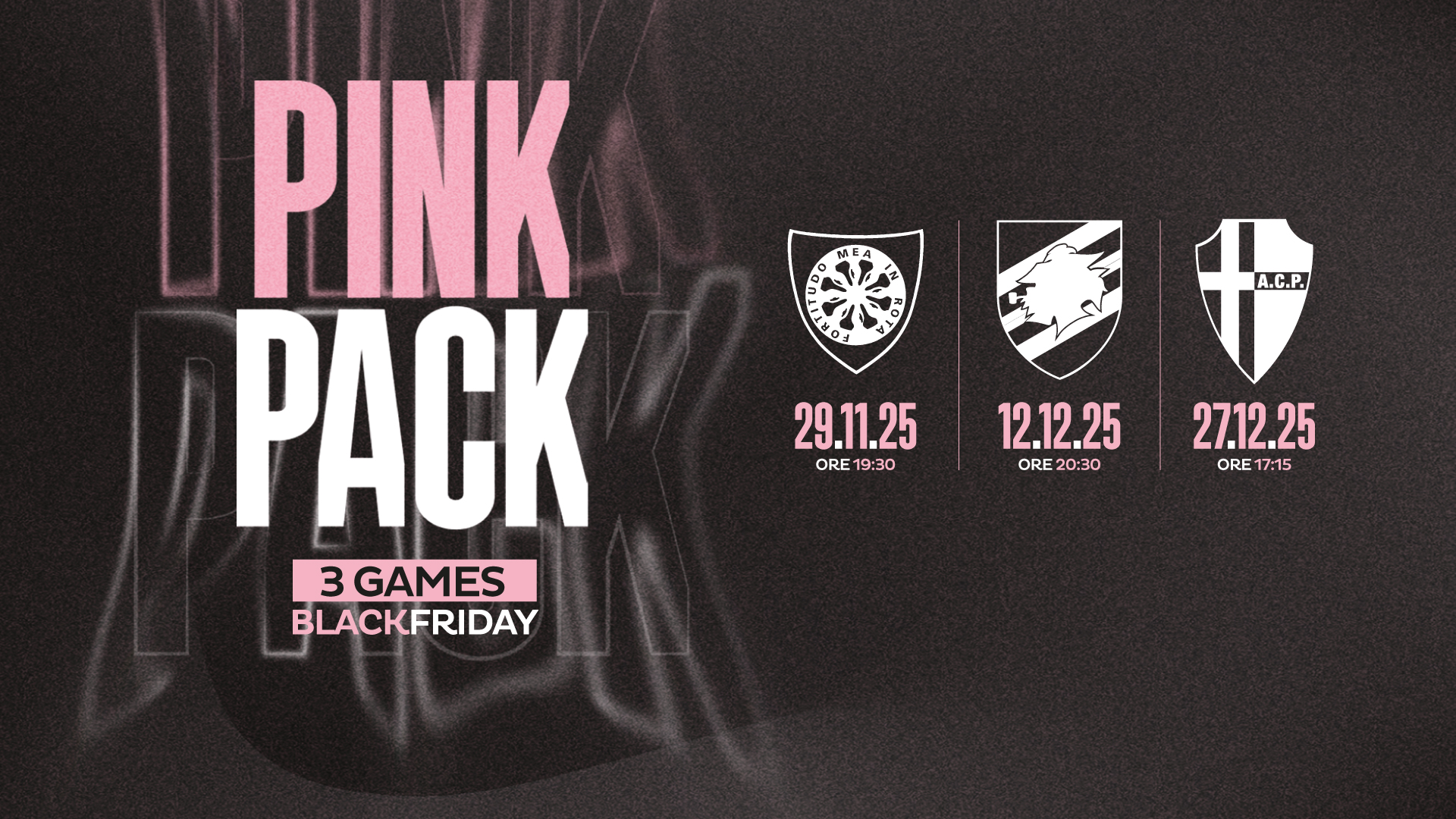 Palermo FC lance le "Pack Rose" : un billet pour trois matchs !