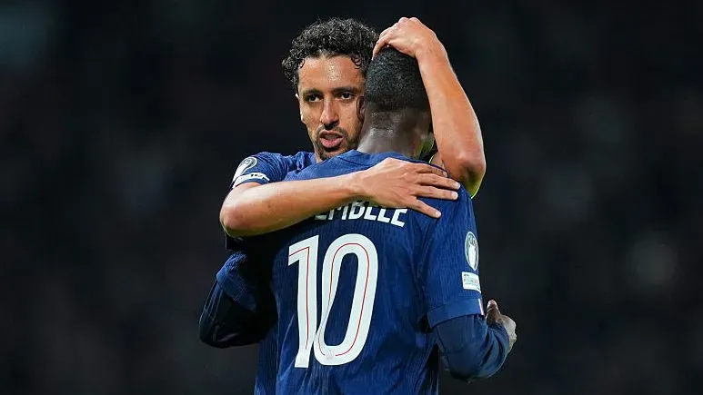 Dembele et Marquinhos au PSG - Photo : Franco Arland/Getty Images
