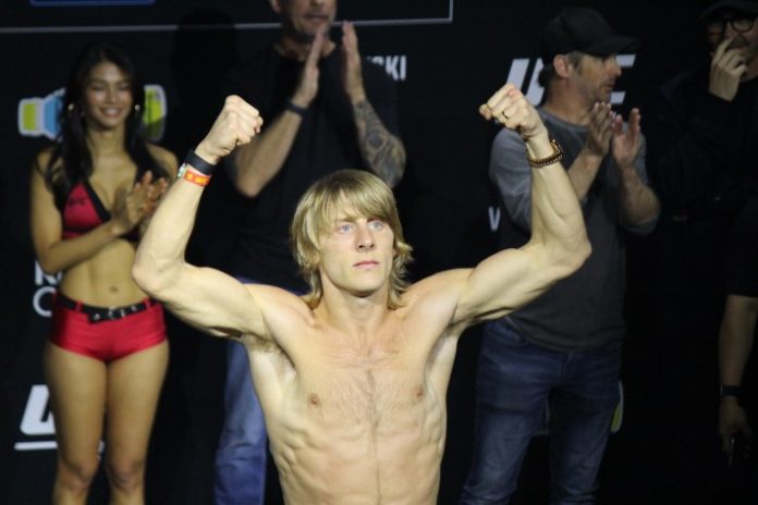 Paddy Pimblett lors de la pesée cérémonielle de l'UFC 314 Paddy Pimblett UFC
