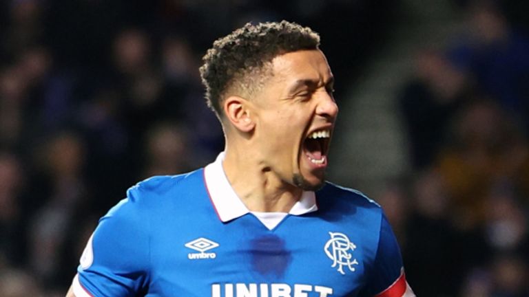 James Tavernier célèbre après avoir marqué un penalty contre Kilmarnock