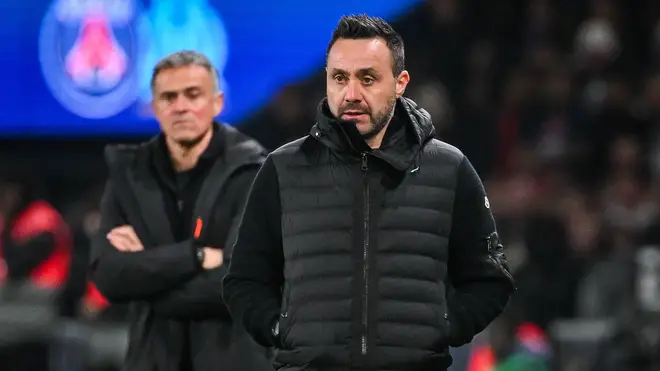 Roberto De Zerbi lors d'un match à Paris