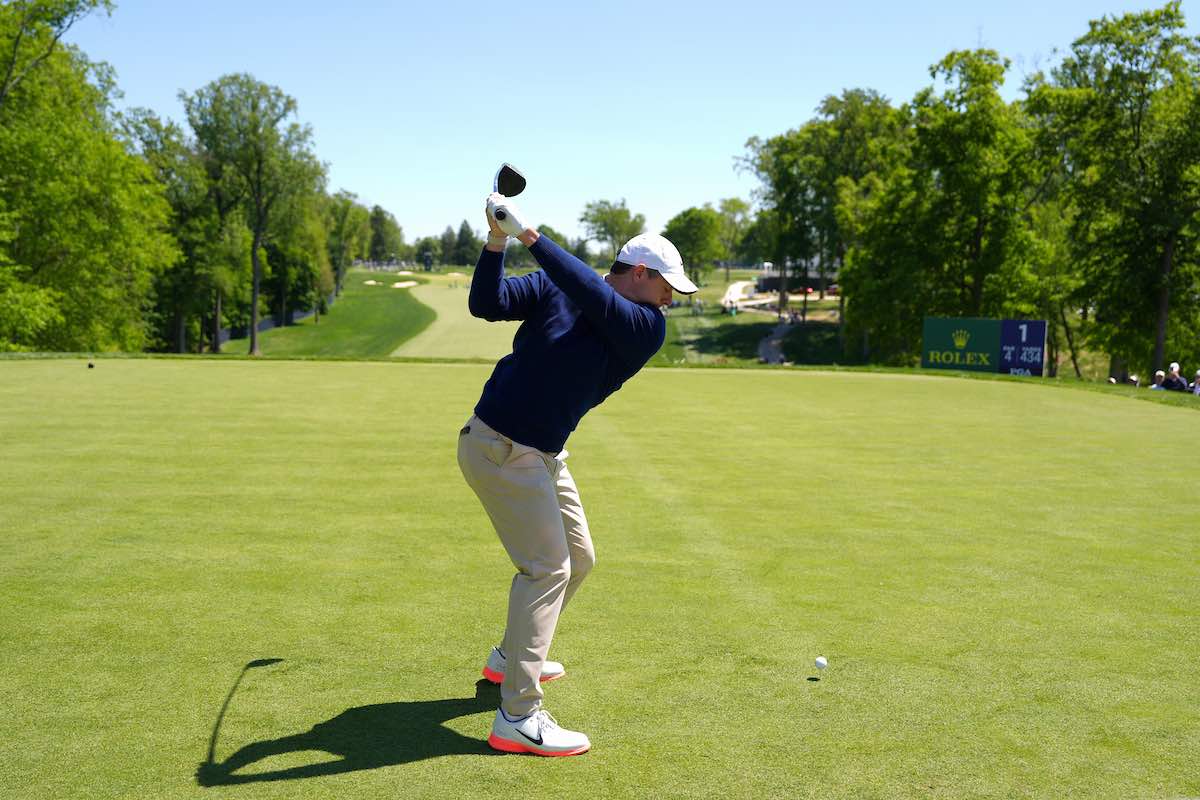Rory McIlroy lors de la journée de pratique du PGA Championship. Rory McIlroy lors de la journée de pratique du PGA Championship.