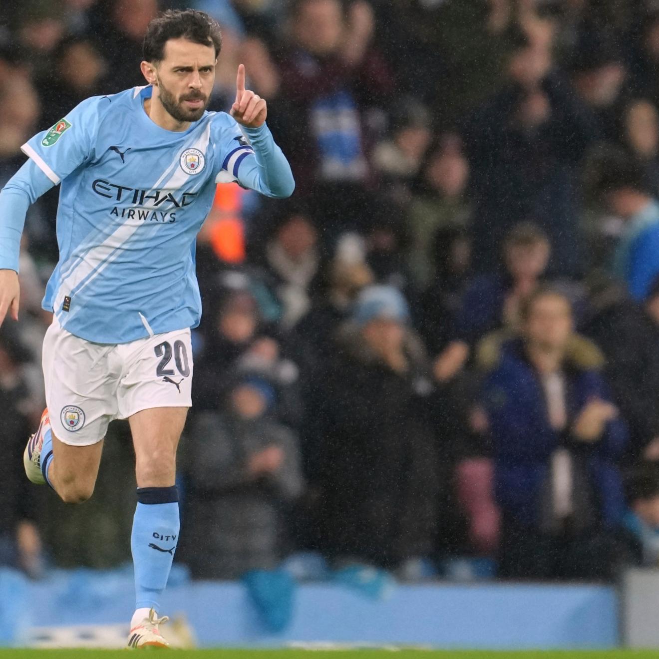 Bernardo Silva lors d'un match avec Manchester City.