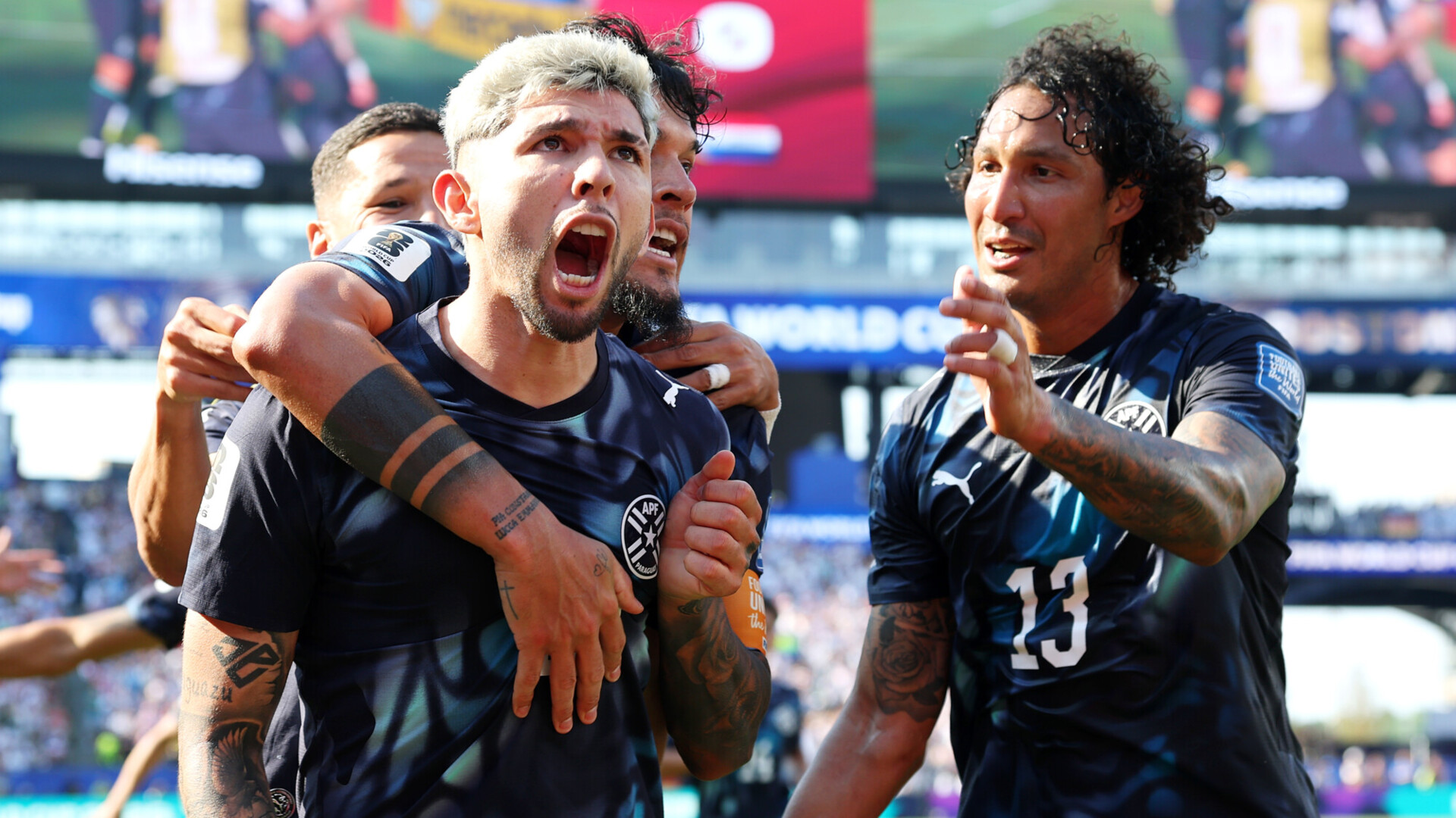 Paraguay vs Allemagne – photo de Julio Enciso et des joueurs du Paraguay