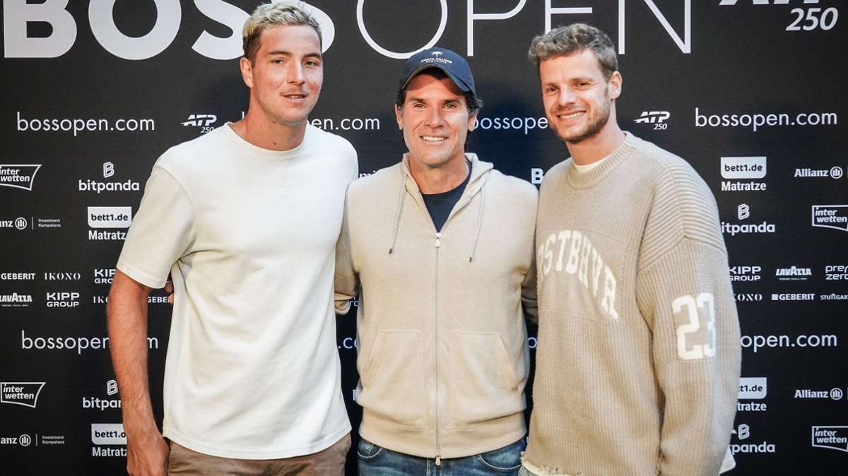 Les joueurs de tennis Jan-Lennard Struff, Yannick Hanfmann et Tommy Haas