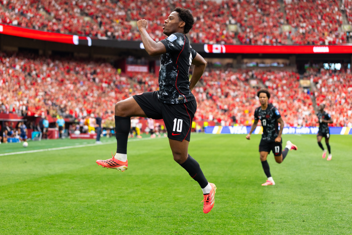 Jonathan David célèbre un but lors de la Coupe du Monde 2026