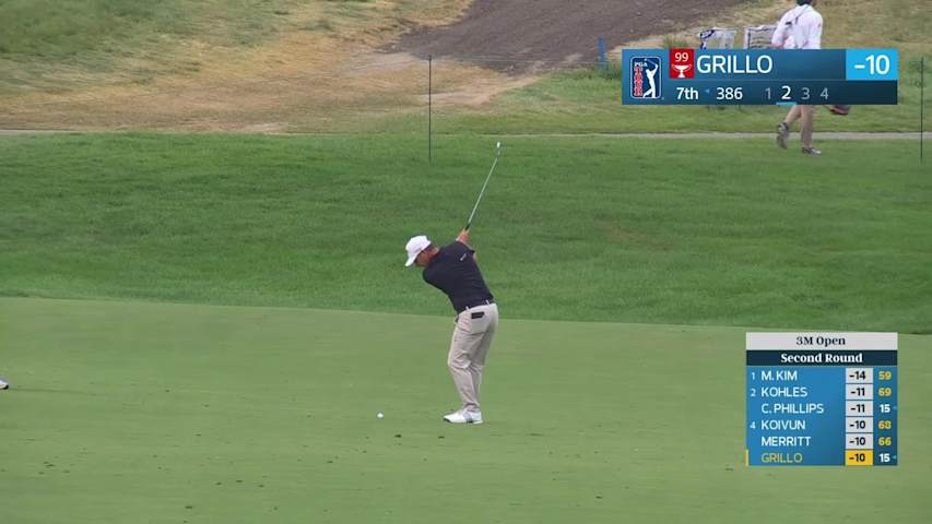 Emiliano Grillo's 136-yard approach sets up birdie on No. 7