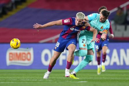 Marc Guiu lors d’un match du Barça