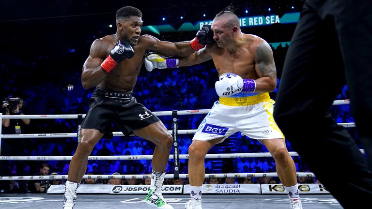 Joshua et Usyk lors d’un entraînement