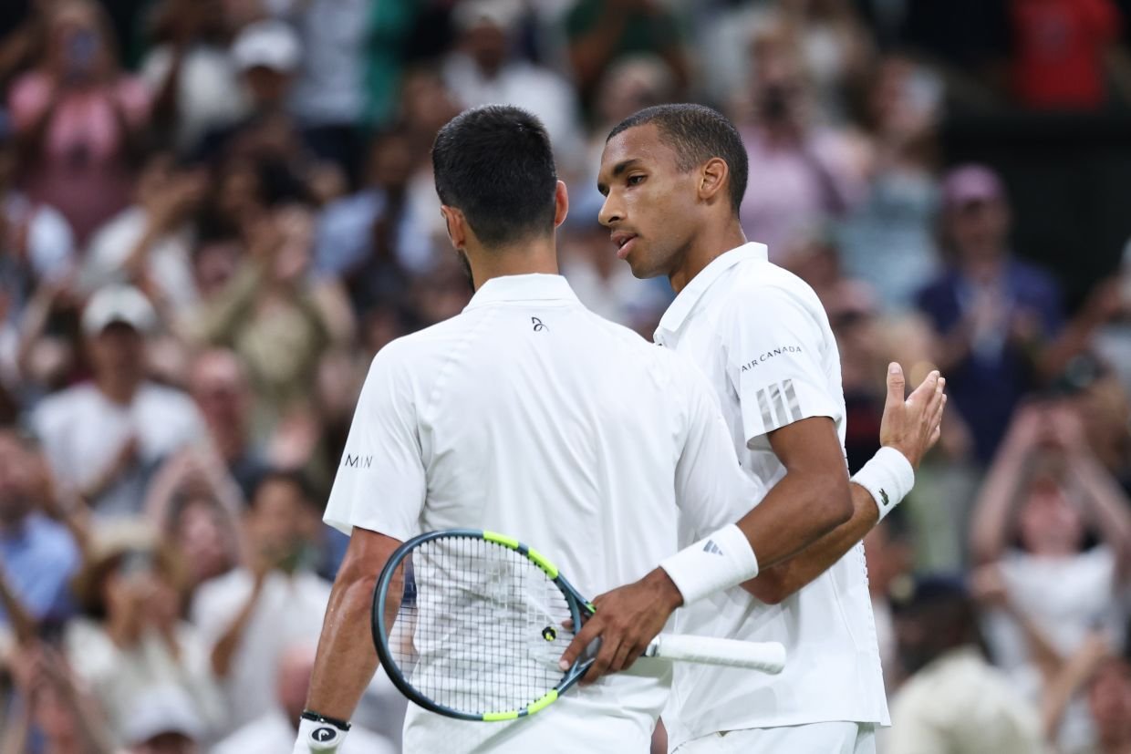 Novak Djokovic a battu Félix Auger-Aliassime en quart de finale à Wimbledon