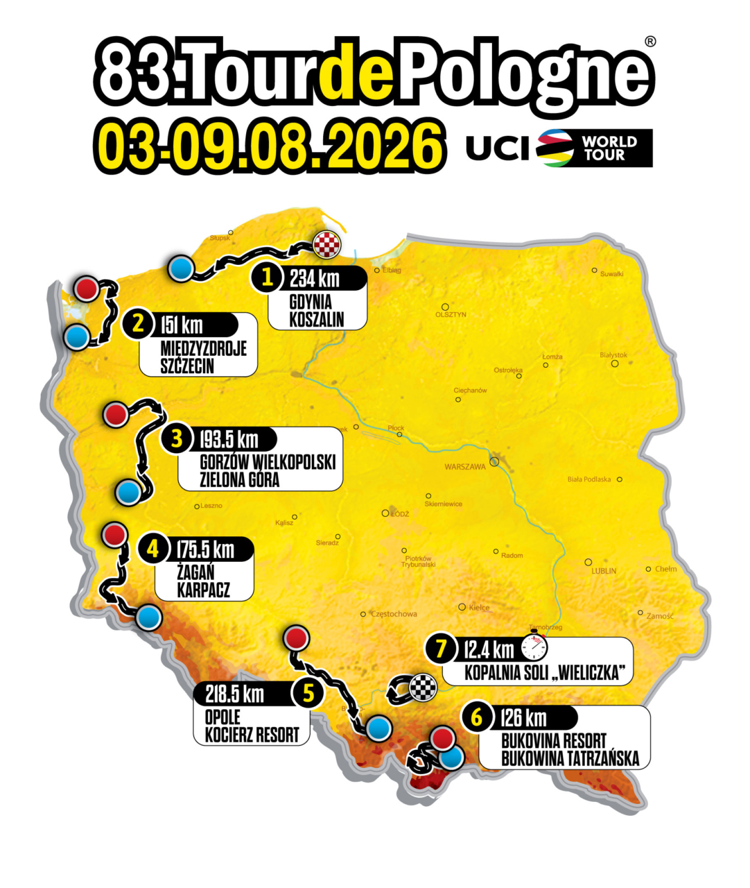 Carte du Tour de Pologne