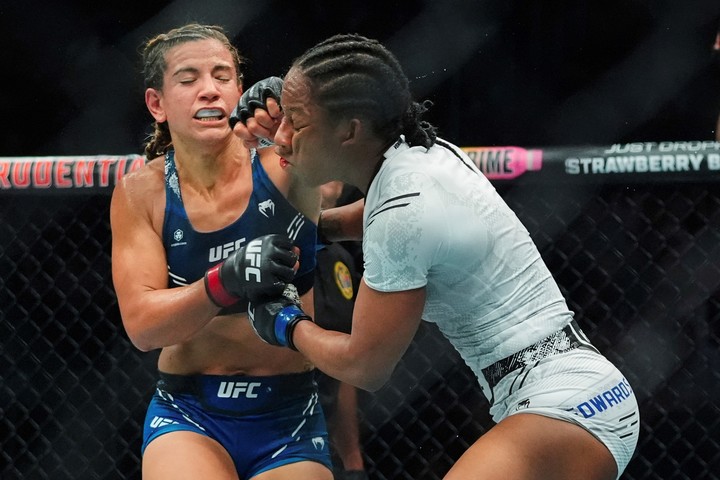 Ailín Pérez contre Joselyne Edwards en 2024. (Photo: AP)