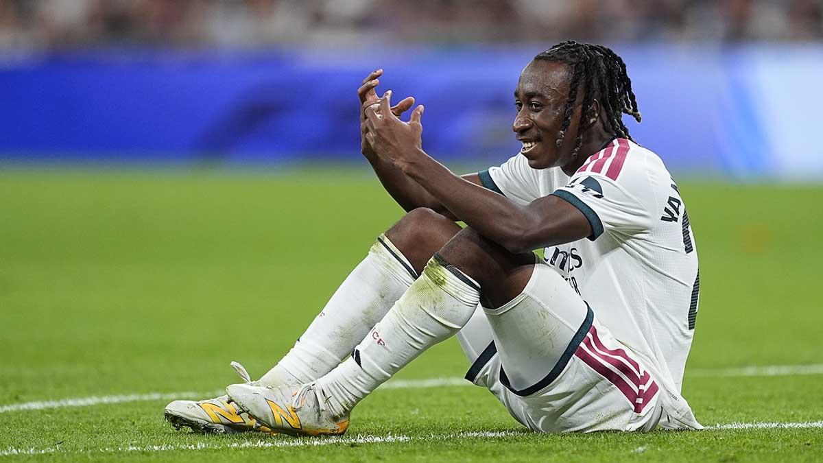 Yan Diomande du Real Madrid CF se lamente lors du match contre le Rayo Vallecano
