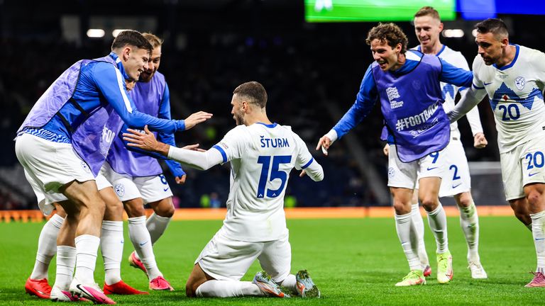 Slovenia came from behind to beat Scotland at Hampden