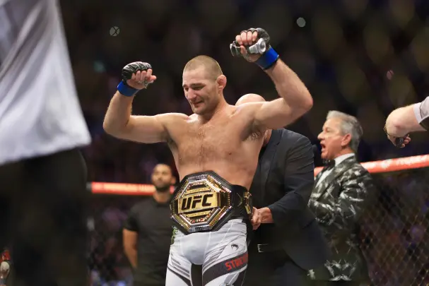 Sean Strickland lors d’un combat à l’UFC