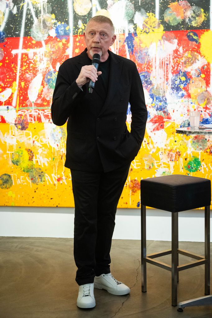 Boris Becker lors d'une exposition d'art