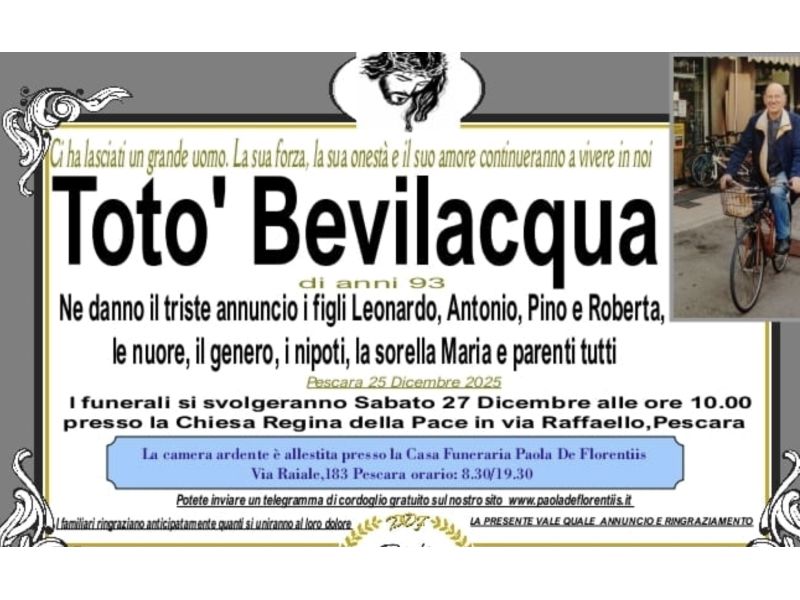 La Famille Bevilacqua en Deuil : Un Dernier Hommage à Papa Totò