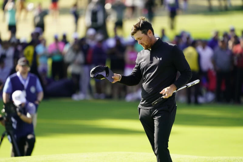 Mito Pereira en el green del 18 durante la ronda final del PGA Championship 2022. © Golffile