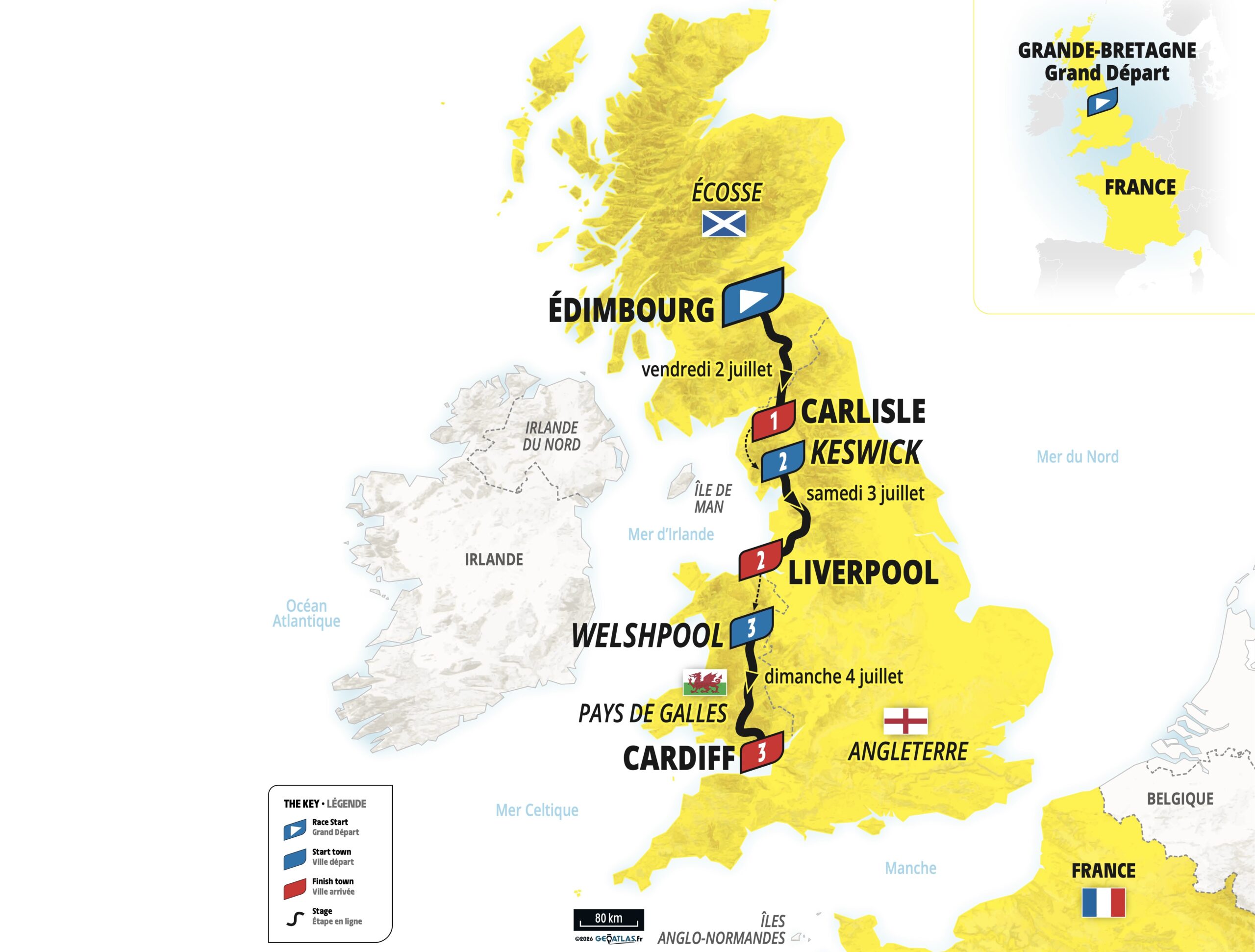 Grand Départ de Grande-Bretagne : le coup d’envoi spectaculaire du Tour de France 2027 !