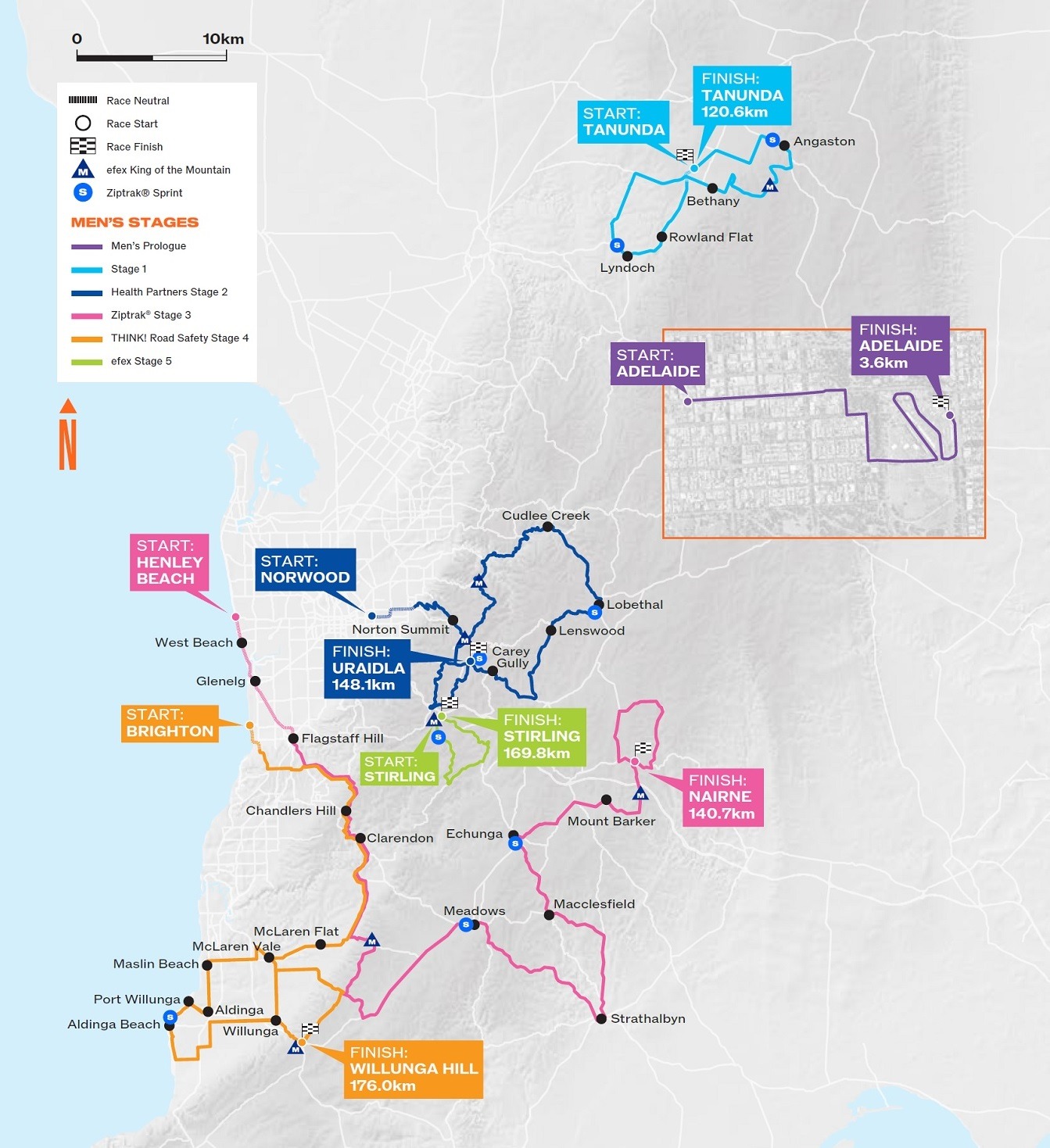 Recorrido complet du Tour Down Under