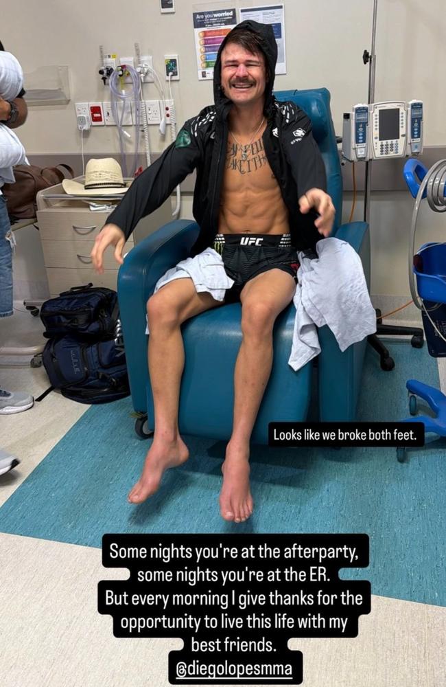 Diego Lopes à l'hôpital