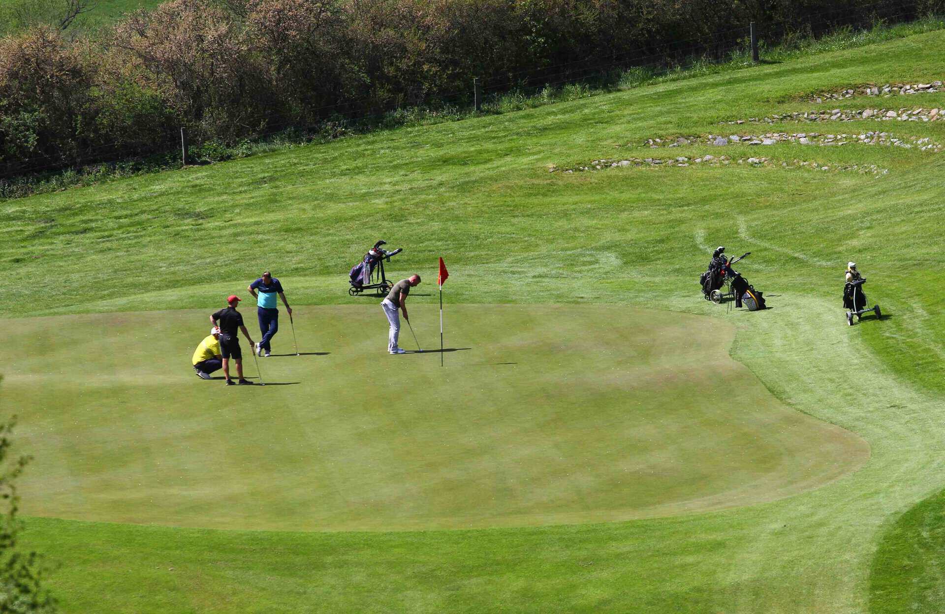 foursomes Golfers at a green