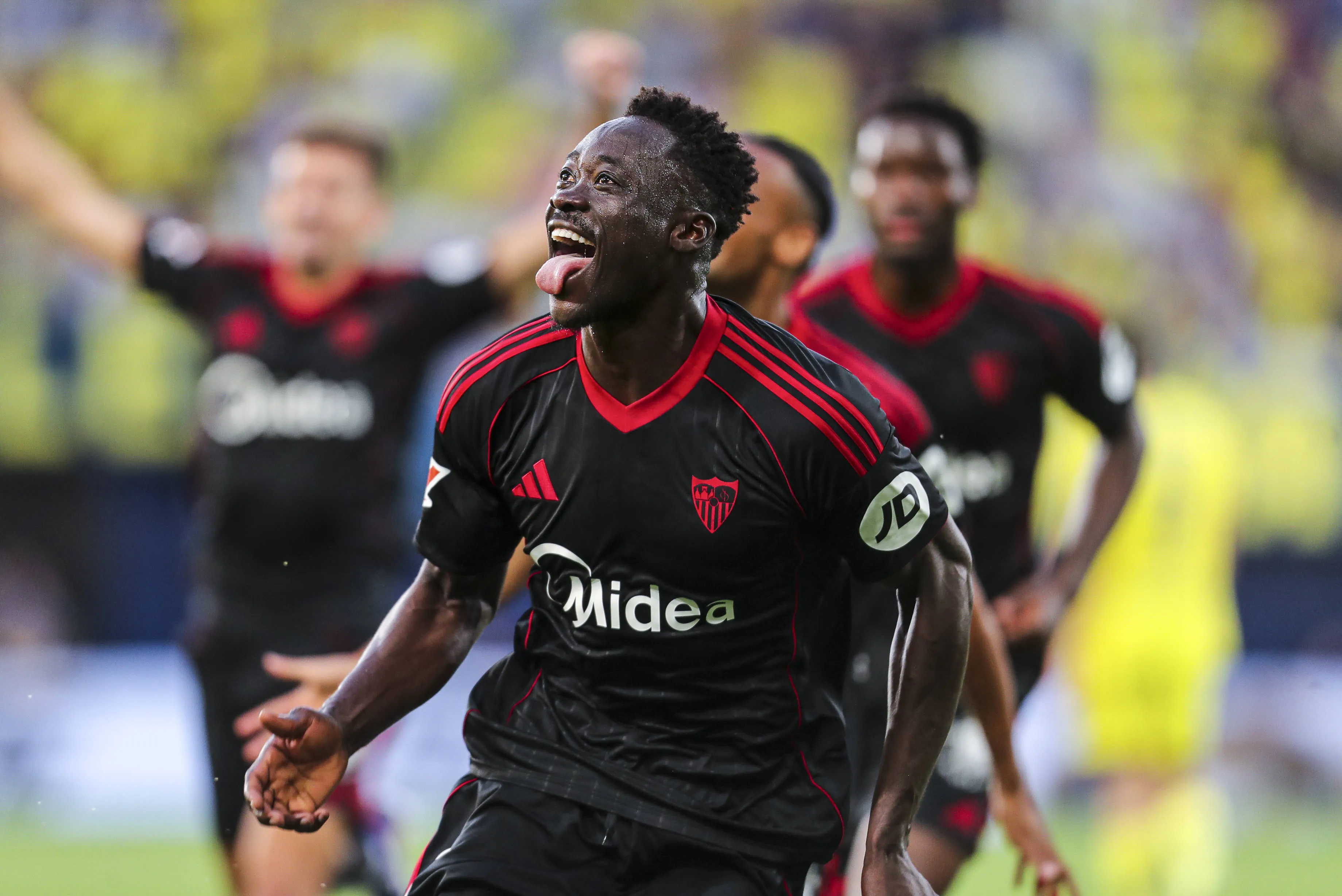 Akor Adams célèbre un but lors d'un match de LaLiga.